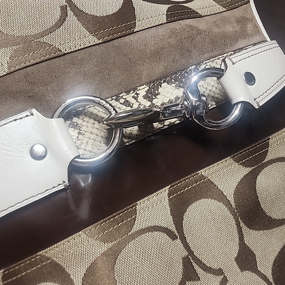 Coach Hampton Signature Python Hobo Shoulder Bag … - image 11